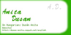 anita dusan business card